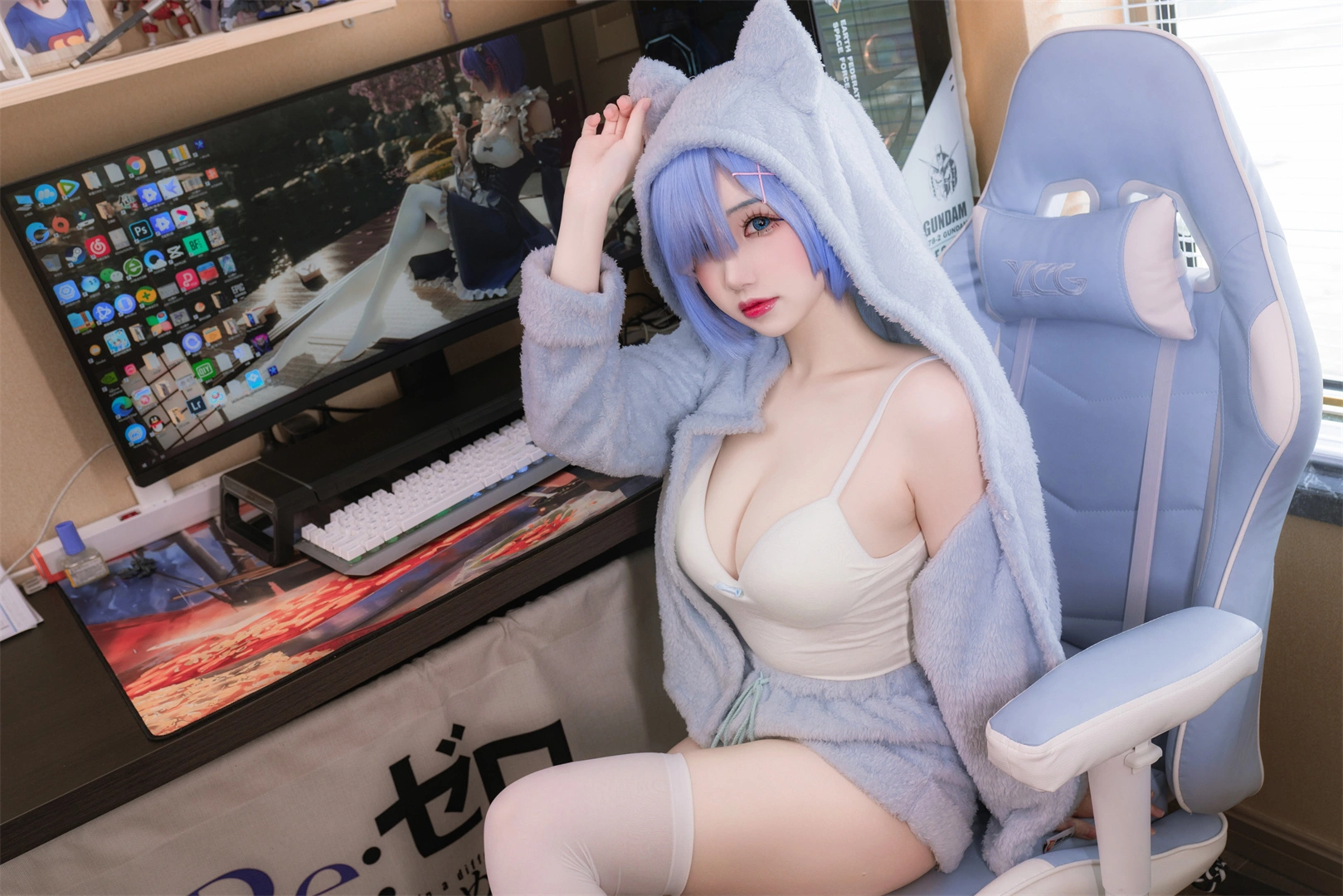 COSPLAY 雪晴Astra 雷姆猫[13P]-阿呆博客